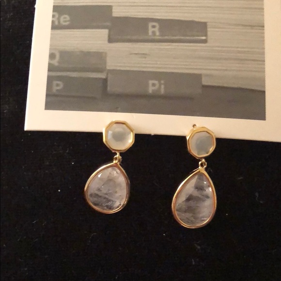 New Anthropologie rose double tiered earrings - Picture 2 of 3